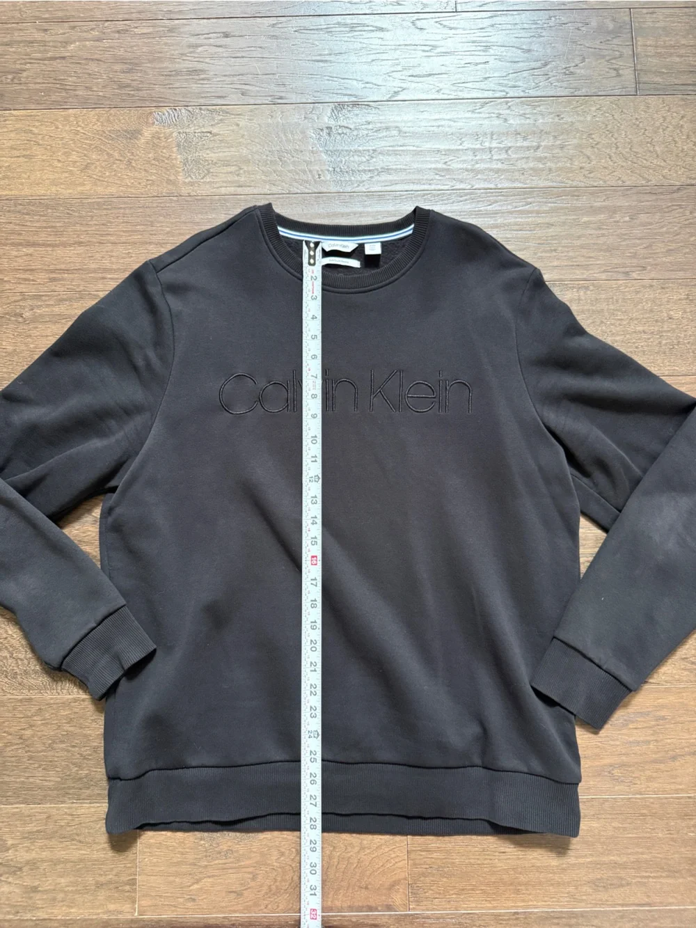 Calvin Klein Black Crewneck Sweatshirt with Embroidered Logo